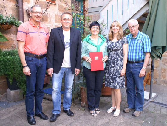 (von links) Matthias Merkel, Reinhard Schmid, Gaby Reiz, Christine Jäger, Gerhard Jäger